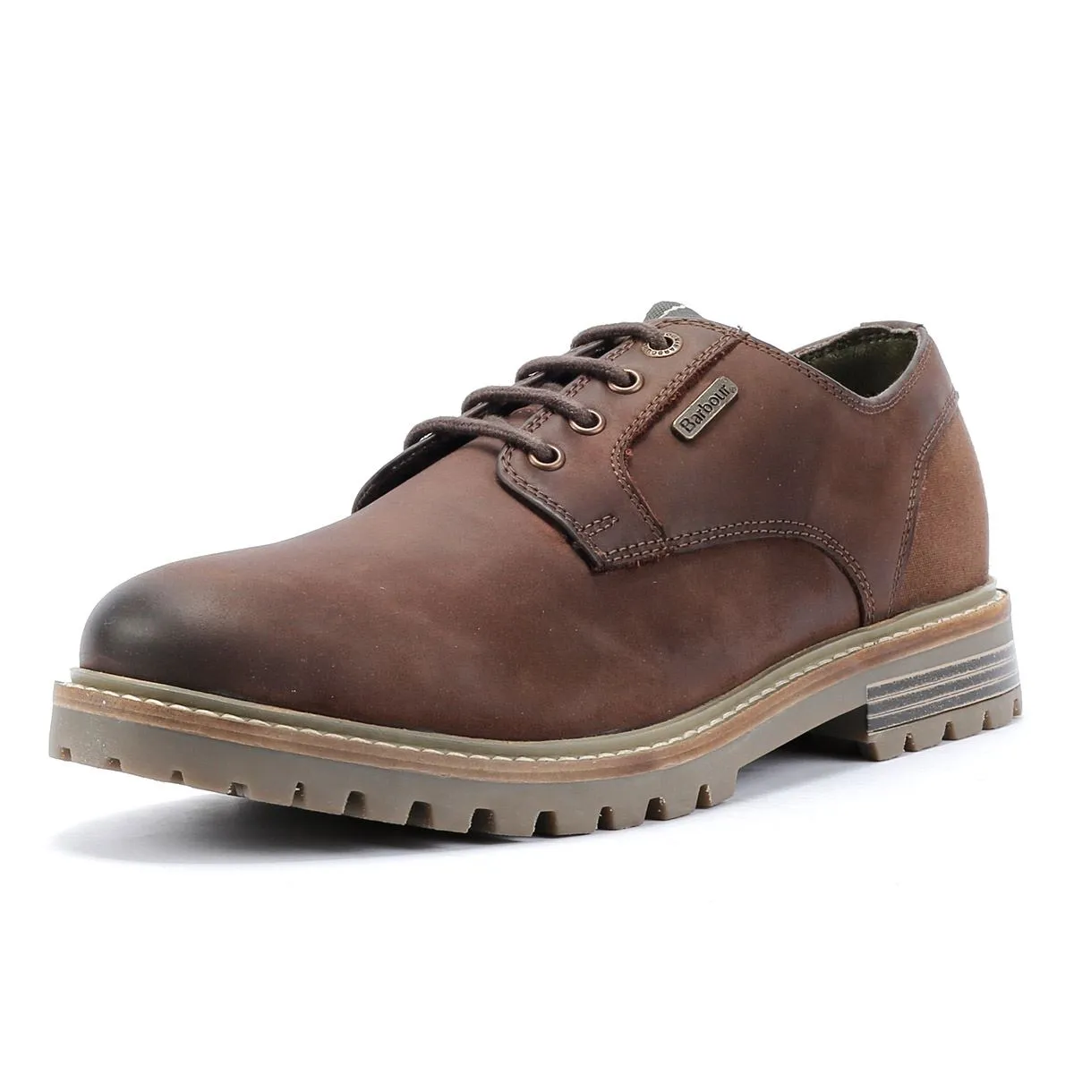 Barbour Sandstone Leather Men's Chocolate Lace-Up Shoes