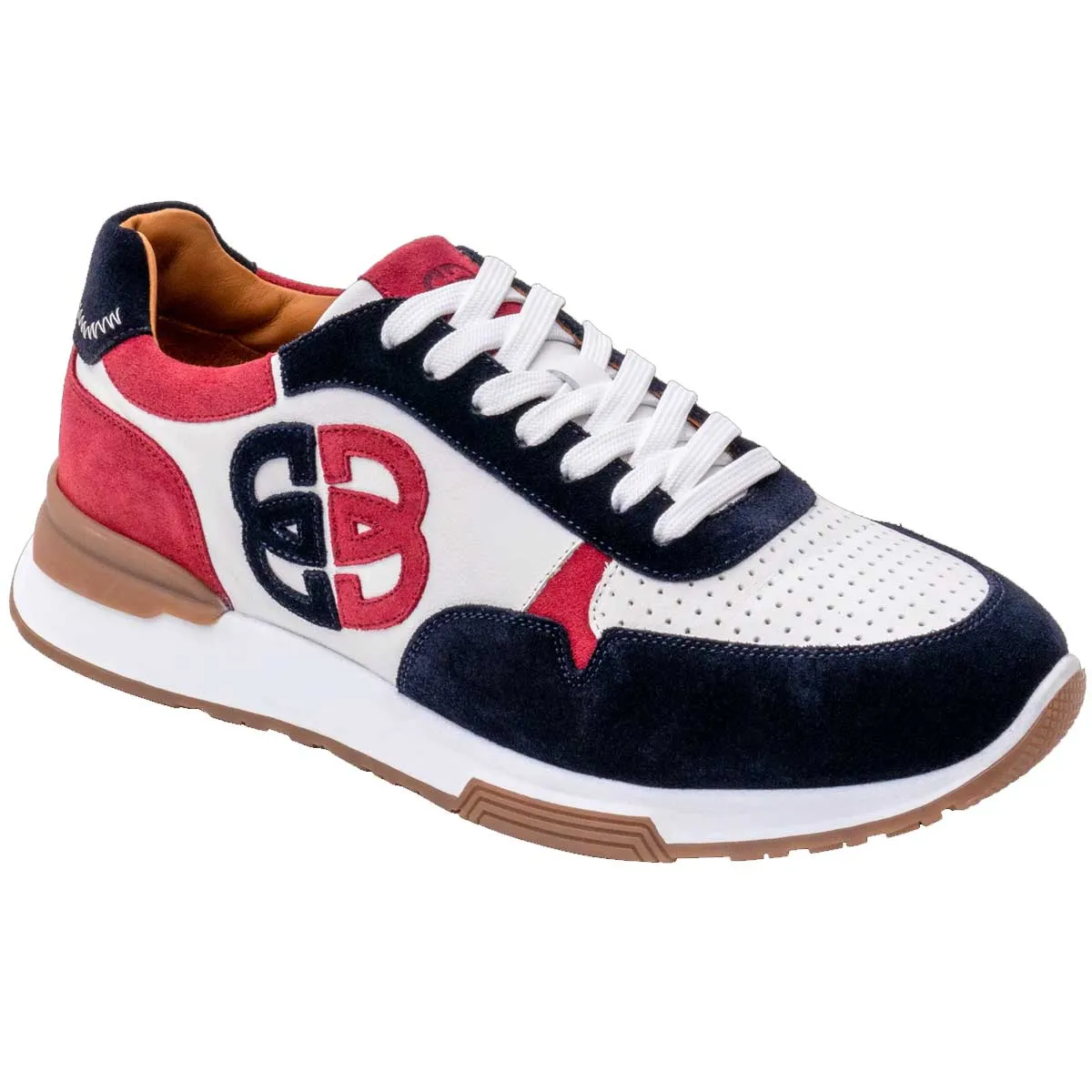 BARKER Boston Trainers - Mens - Red/White/Navy