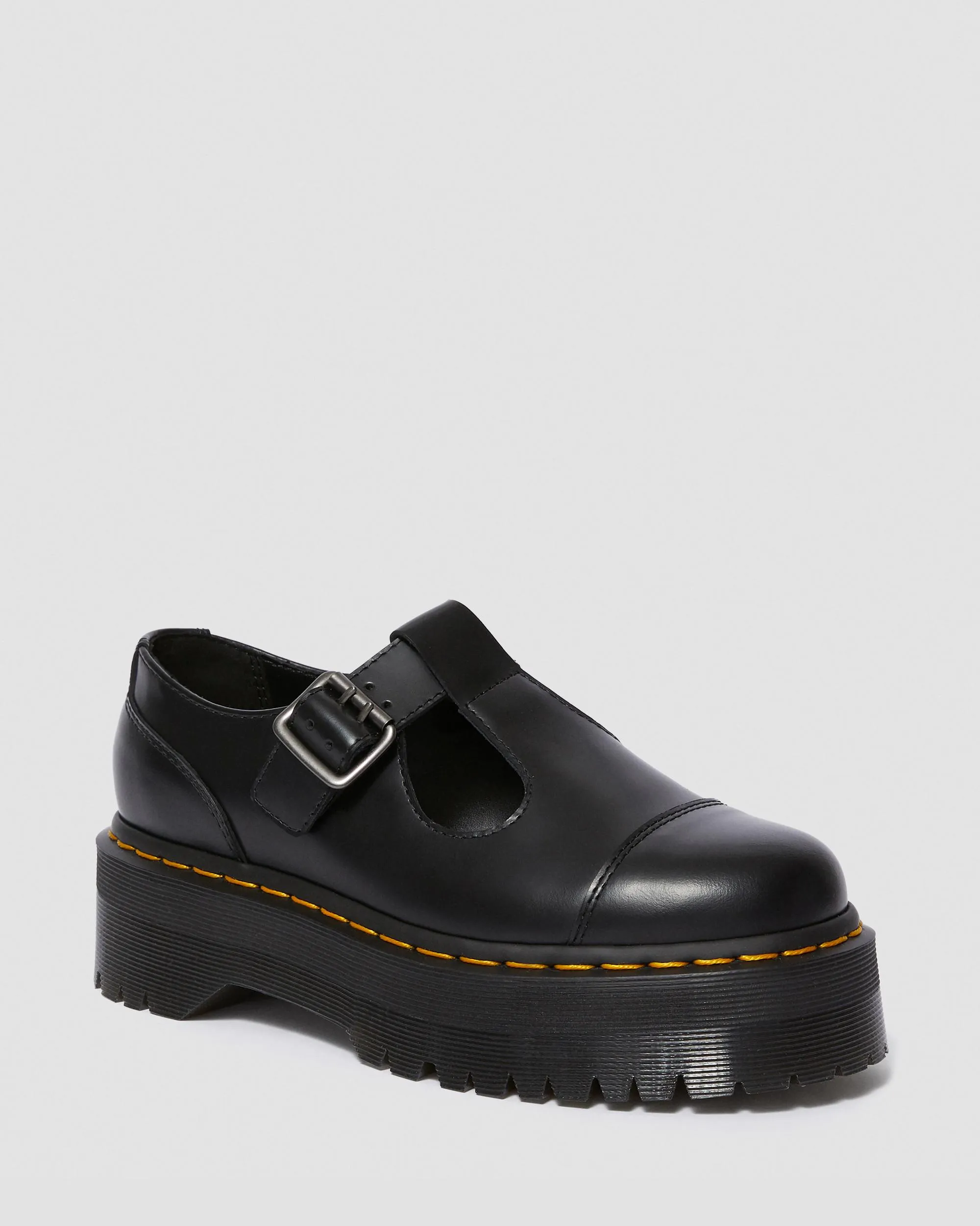 Bethan Dr. polished smooth leather platform shoes. Martens