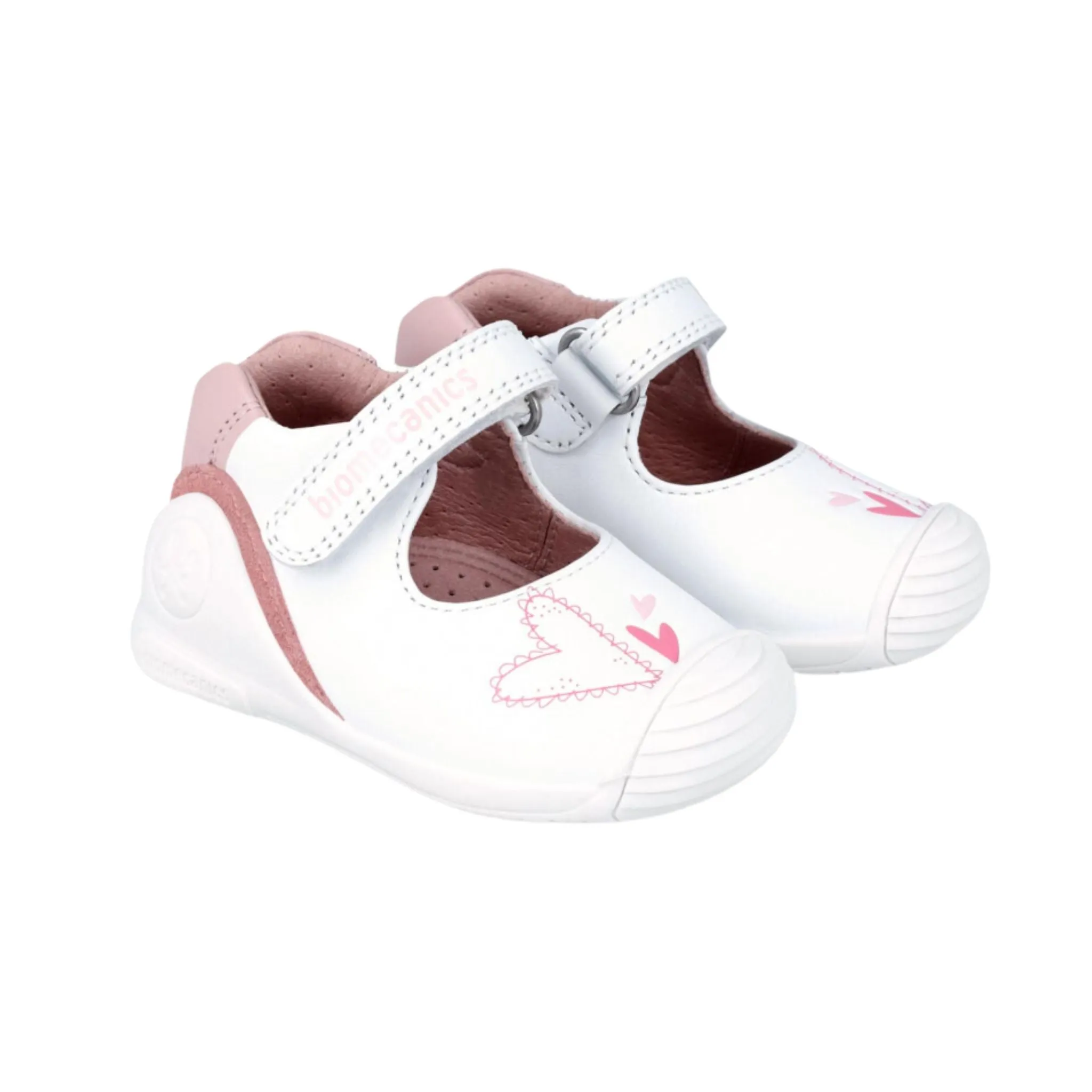 Biogateo Triple Heart White Mary Jane Shoes