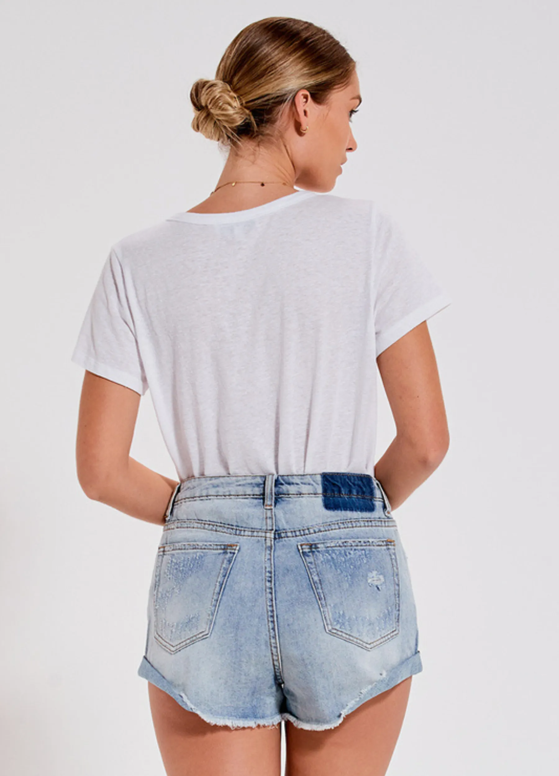 Bohemian Traders - Distressed Short - Light Blue Wash