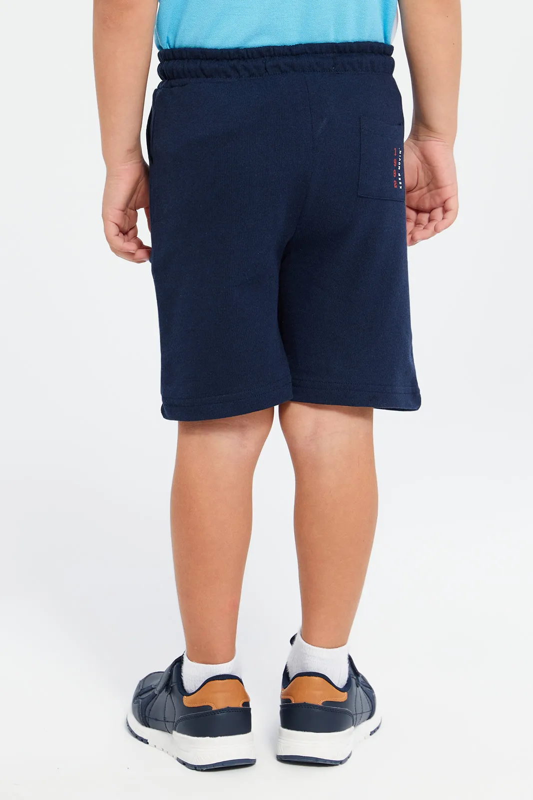 Boys Navy Basic Knit Shorts