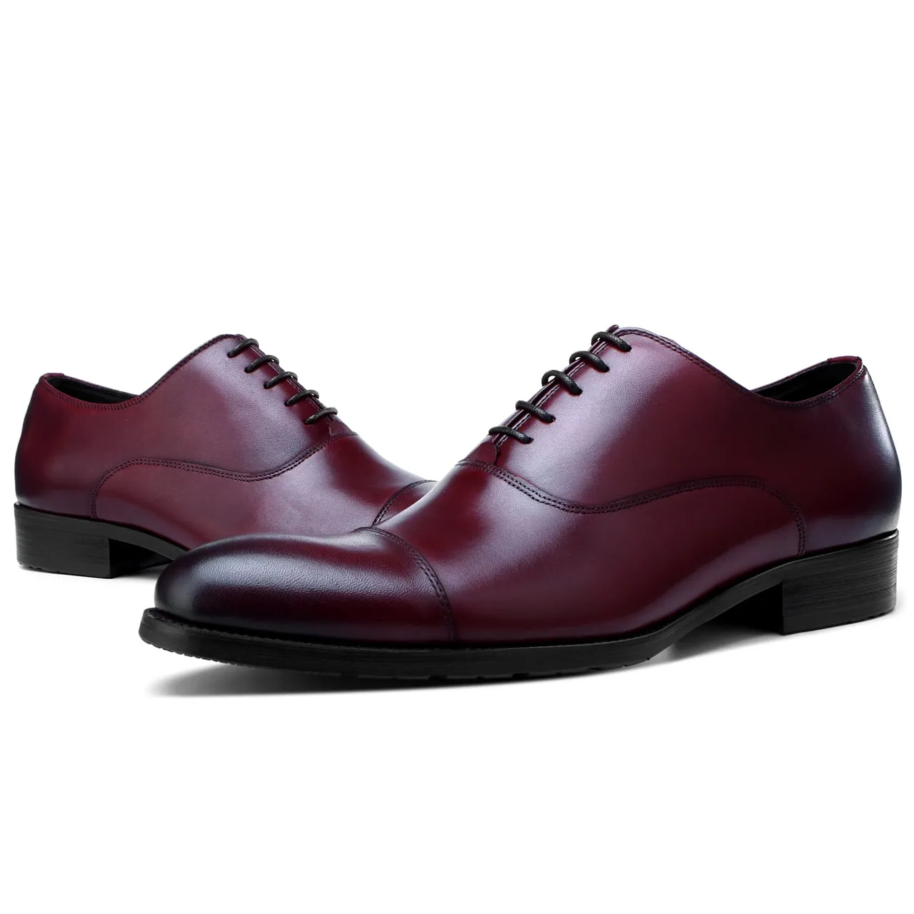 Burgundy Leather Oxford Shoes