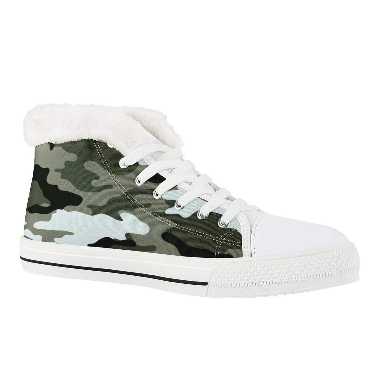 CAMOUFLAGE GRIS WINTER CANVAS SHOES