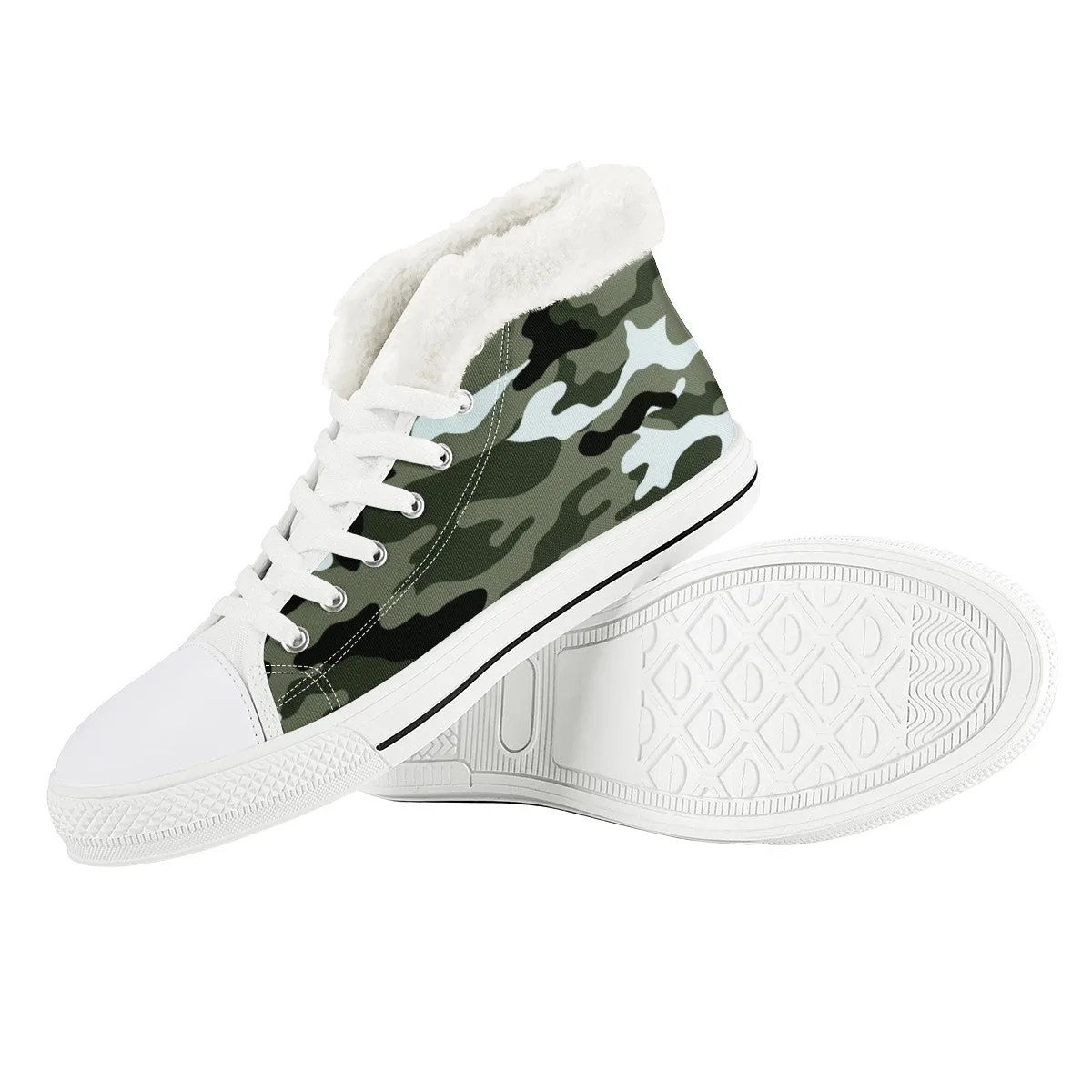 CAMOUFLAGE GRIS WINTER CANVAS SHOES