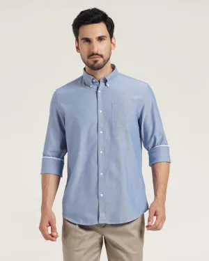 Casual Blue Solid Shirt - Ronic