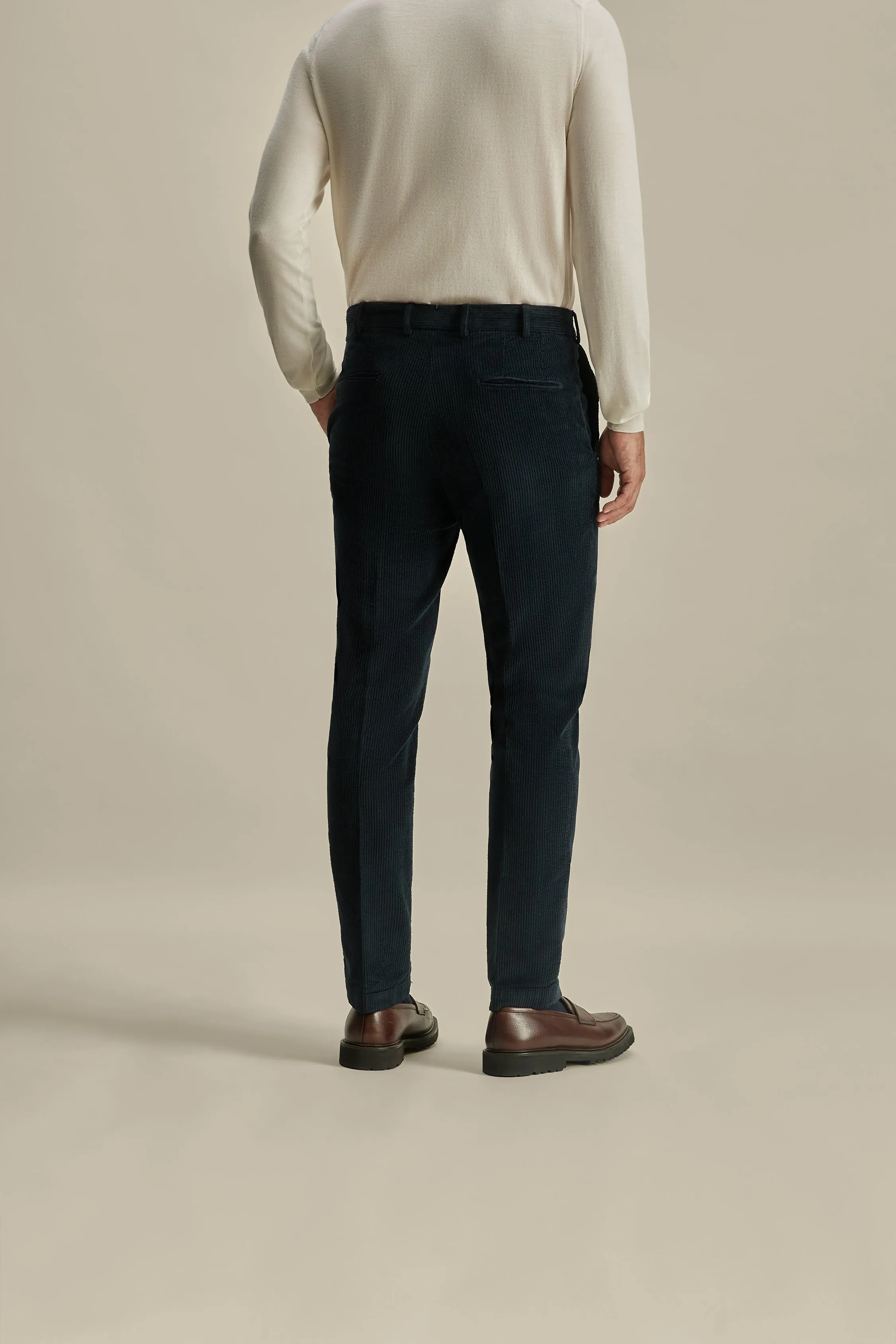 Corduroy Easy Fit Flat Front Chinos