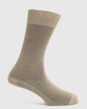 Cotton Beige Textured Socks - Rexburg