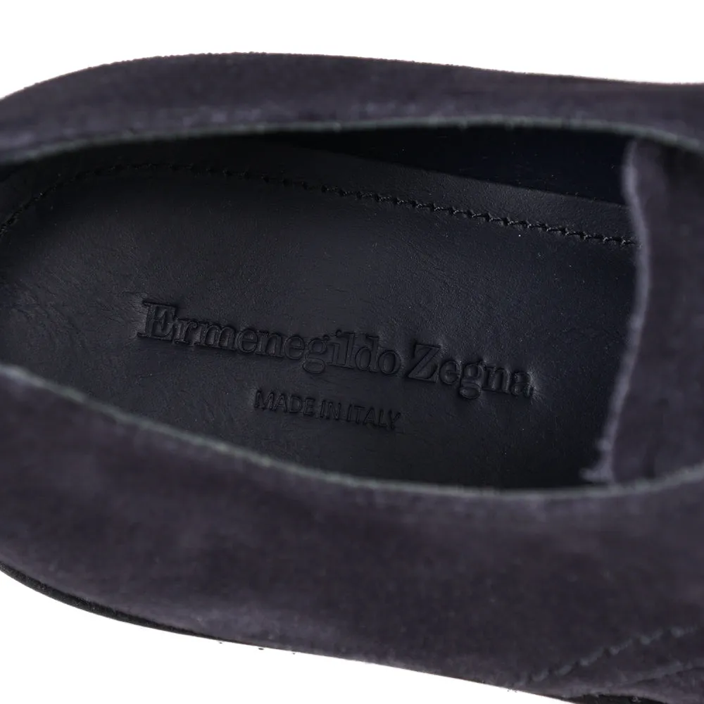 Ermenegildo Zegna Navy Suede Derby