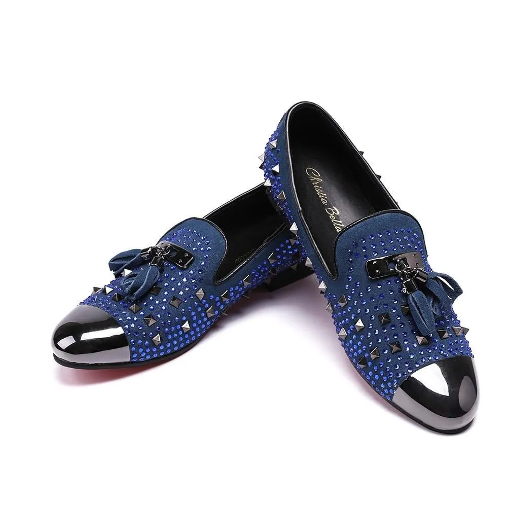 ExoticLuxe Rivet Detail Dress Loafers