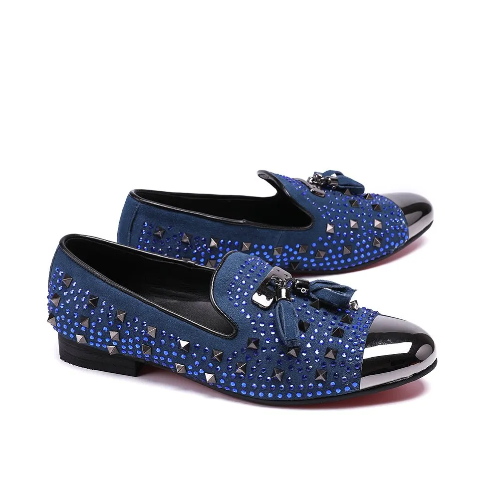 ExoticLuxe Rivet Detail Dress Loafers