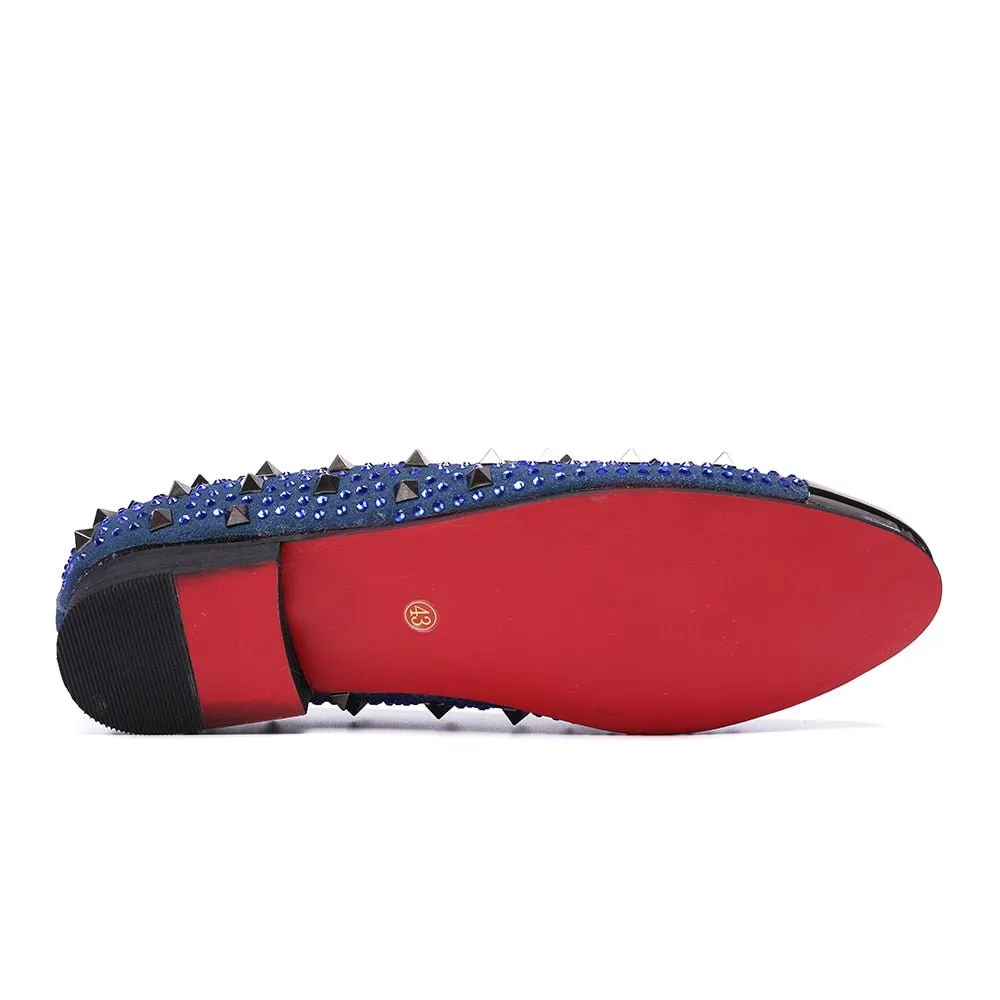 ExoticLuxe Rivet Detail Dress Loafers