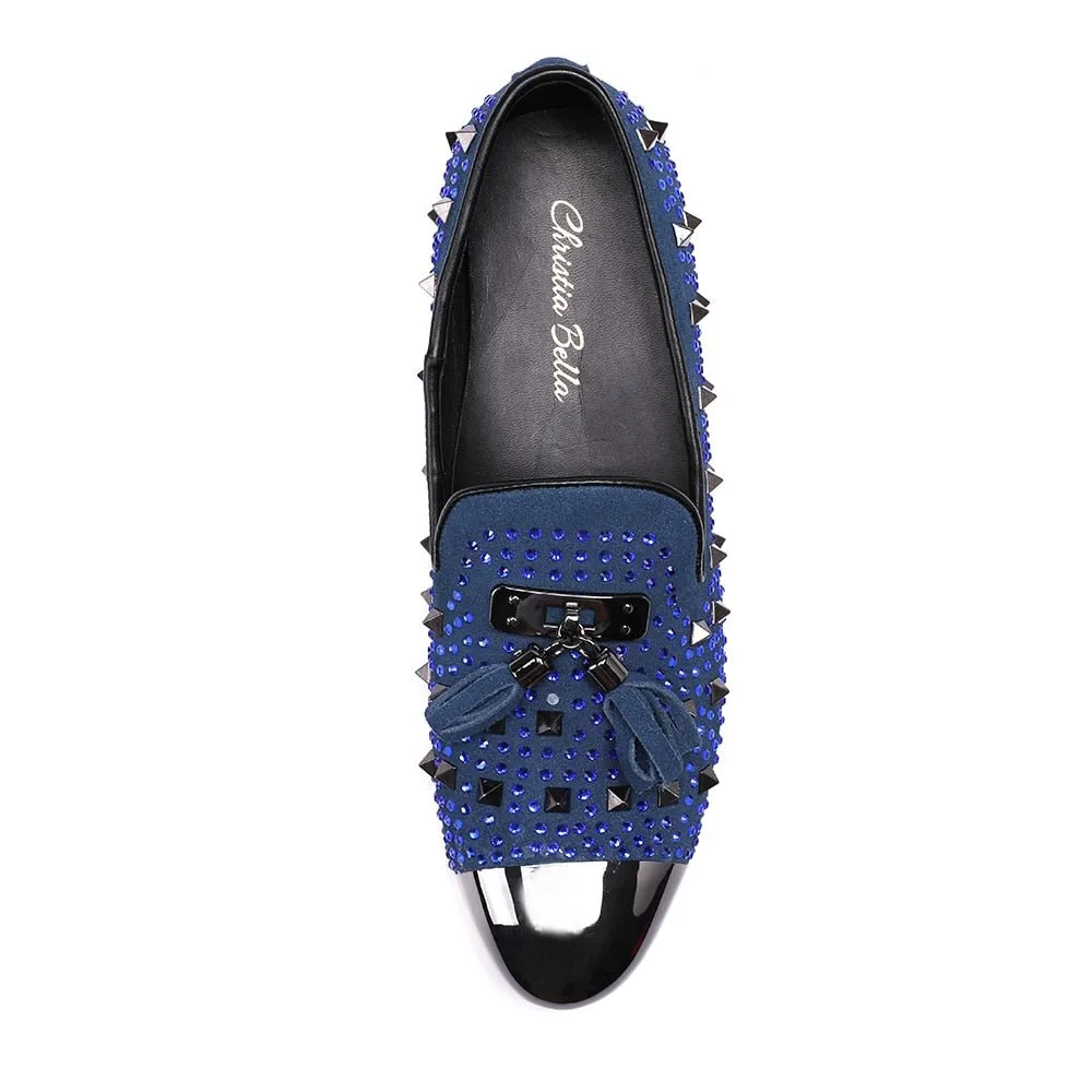 ExoticLuxe Rivet Detail Dress Loafers