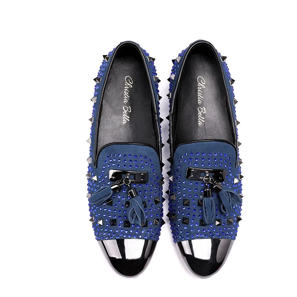 ExoticLuxe Rivet Detail Dress Loafers