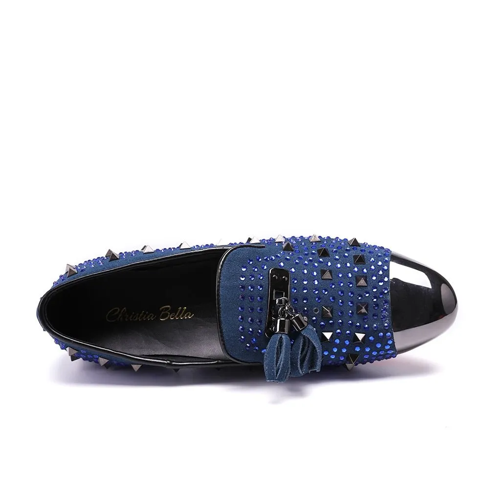 ExoticLuxe Rivet Detail Dress Loafers