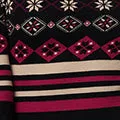 Fair Isle Striped 3/4 Sleeve Short Dress