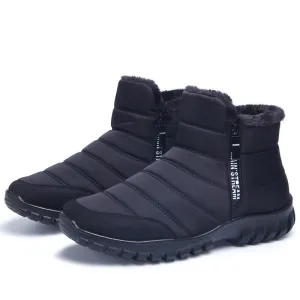 Fashion Winter Plush Warm Side Zipper PU Boots For Men