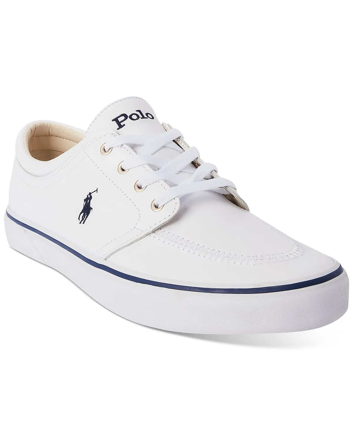 Faxon Polo Ralph Lauren men's leather sneakers, white