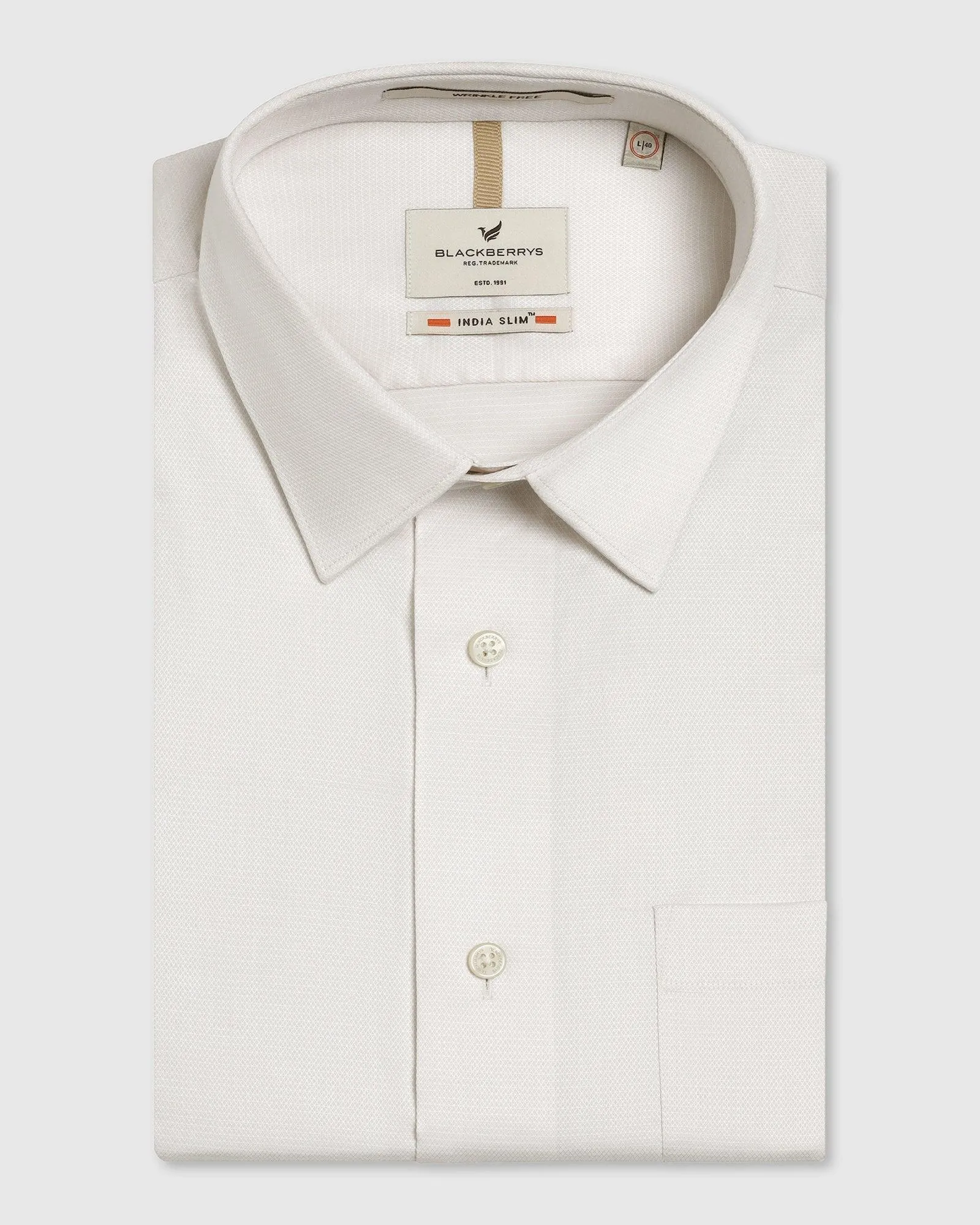 Formal Cream Textured Shirt - Zach