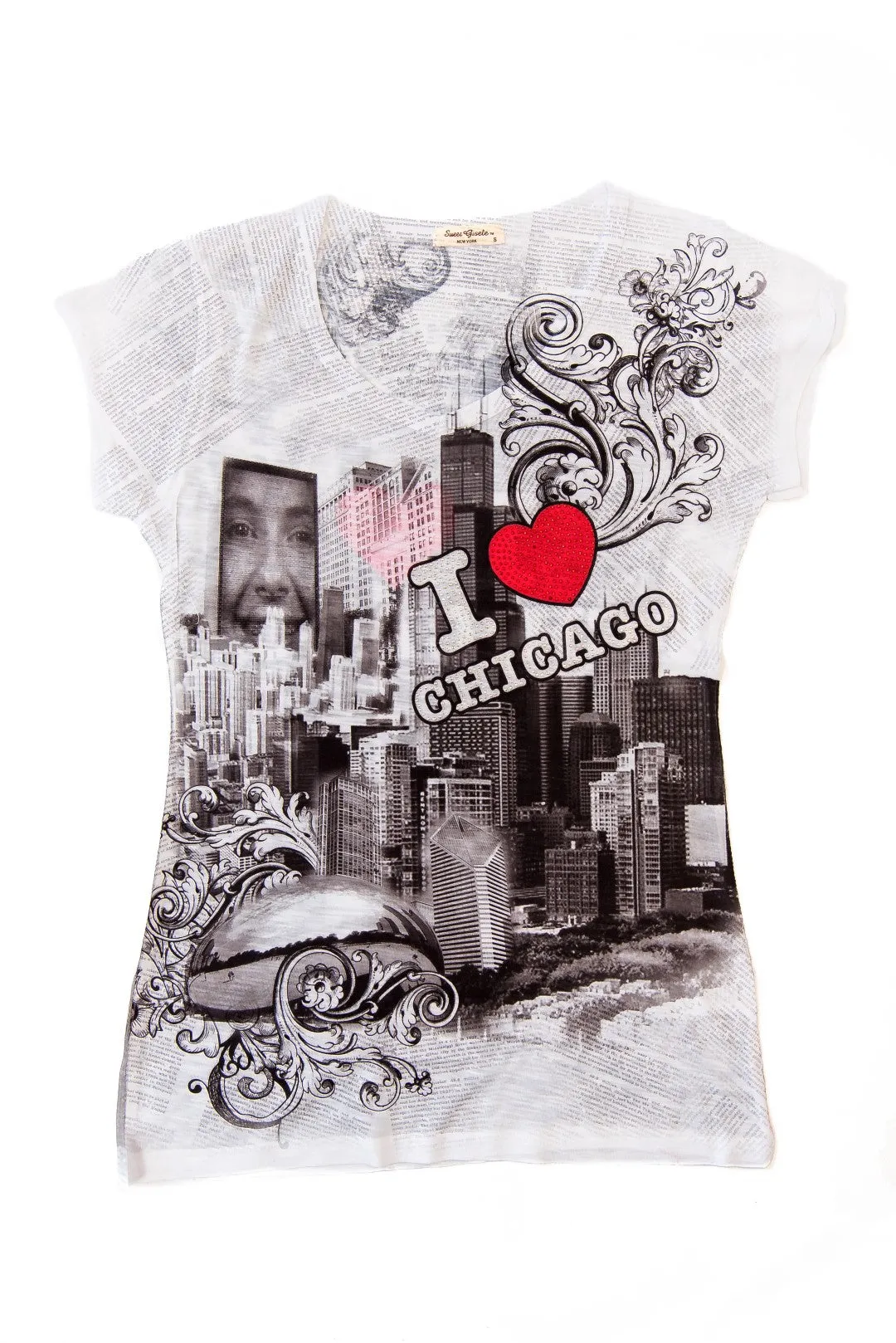 I Love Chicago V-Neck T-Shirt