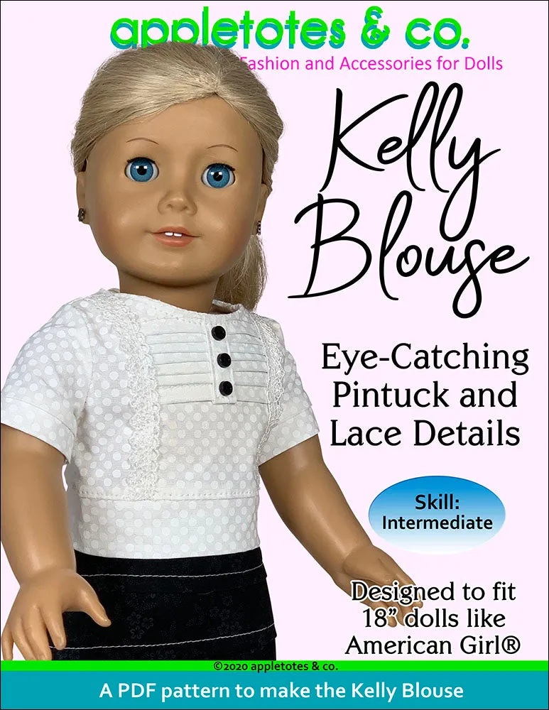 Kelly Blouse Sewing Pattern for 18 Inch Dolls