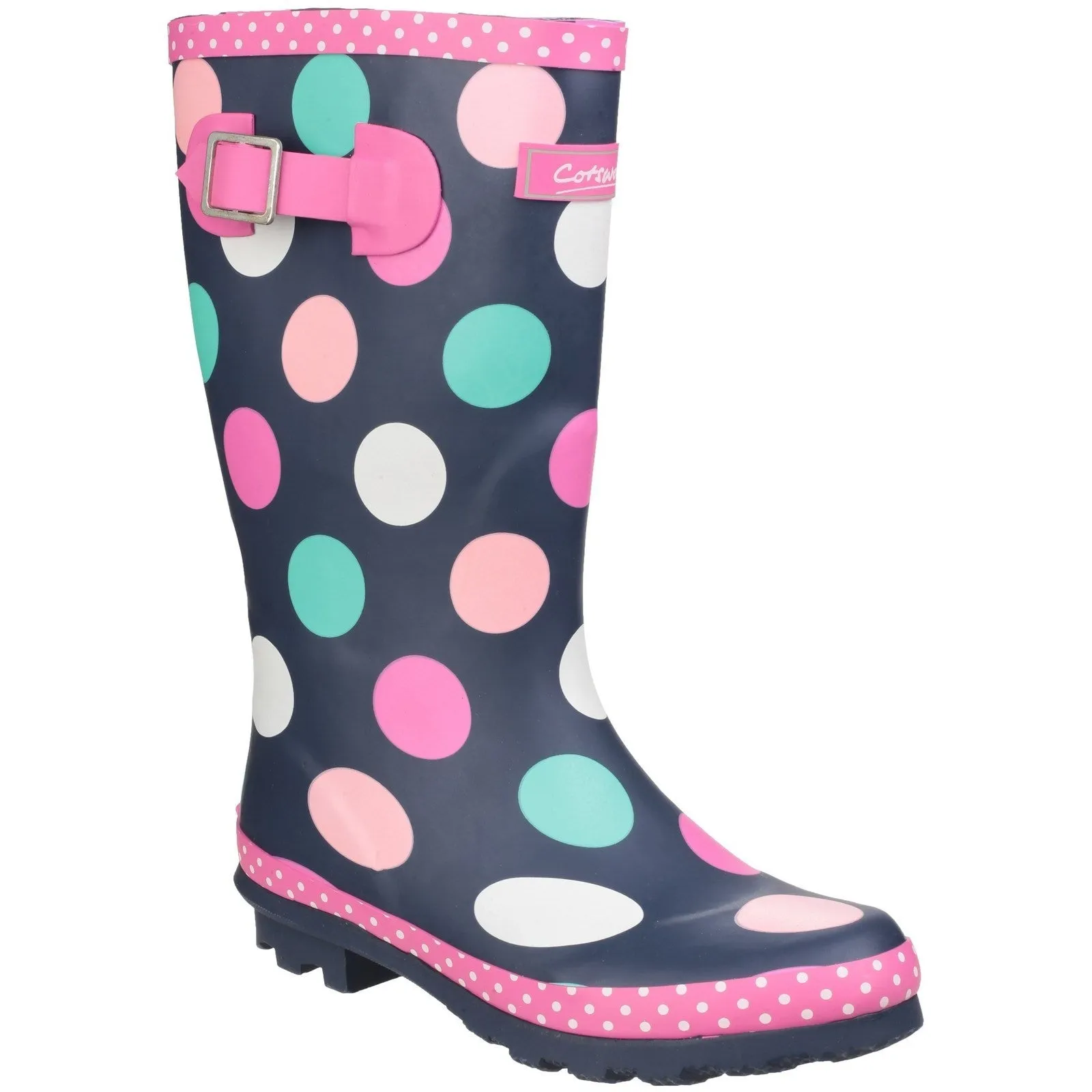 Kids Dotty Junior Pull On Wellingtons Boots Multicoloured