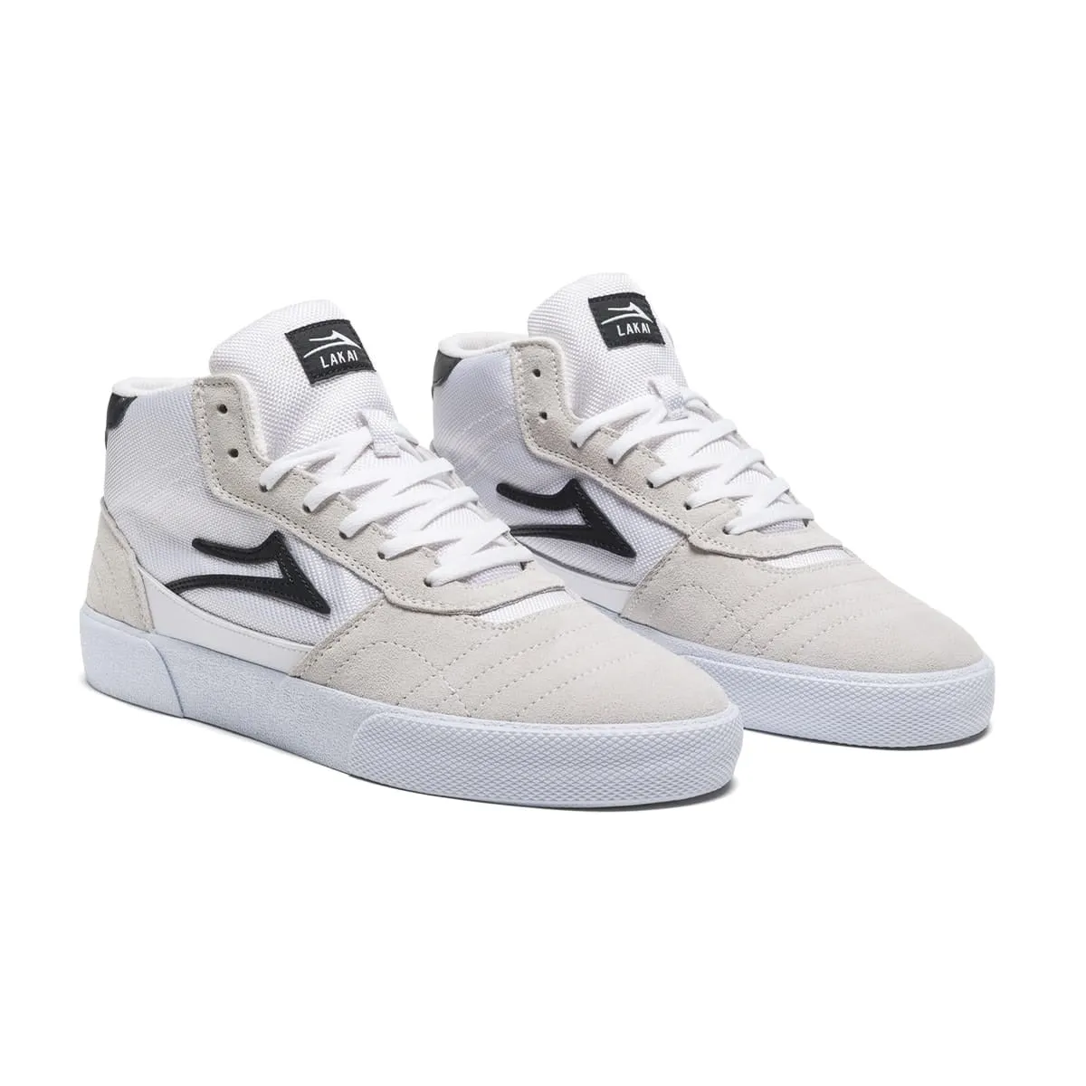 Lakai Shoes Cambridge Mid - White/Black Suede