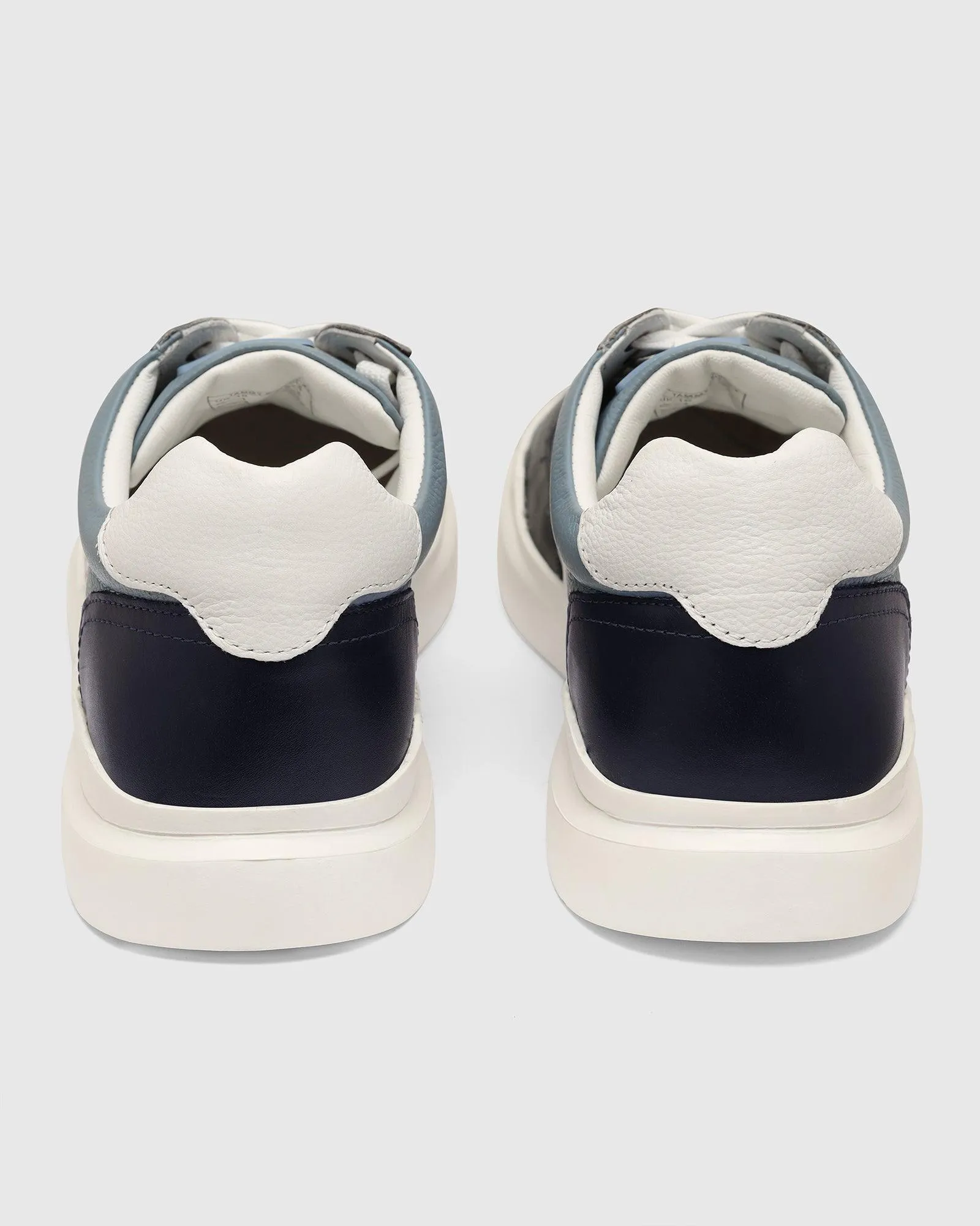 Leather Blue Solid Sneakers - Tammy