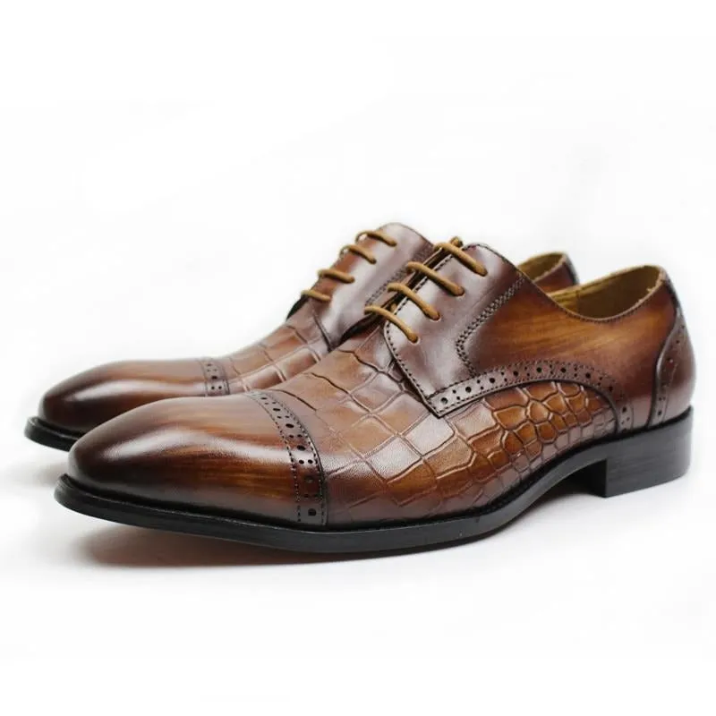 LuxePoint Genuine Cow Leather Oxford Shoes