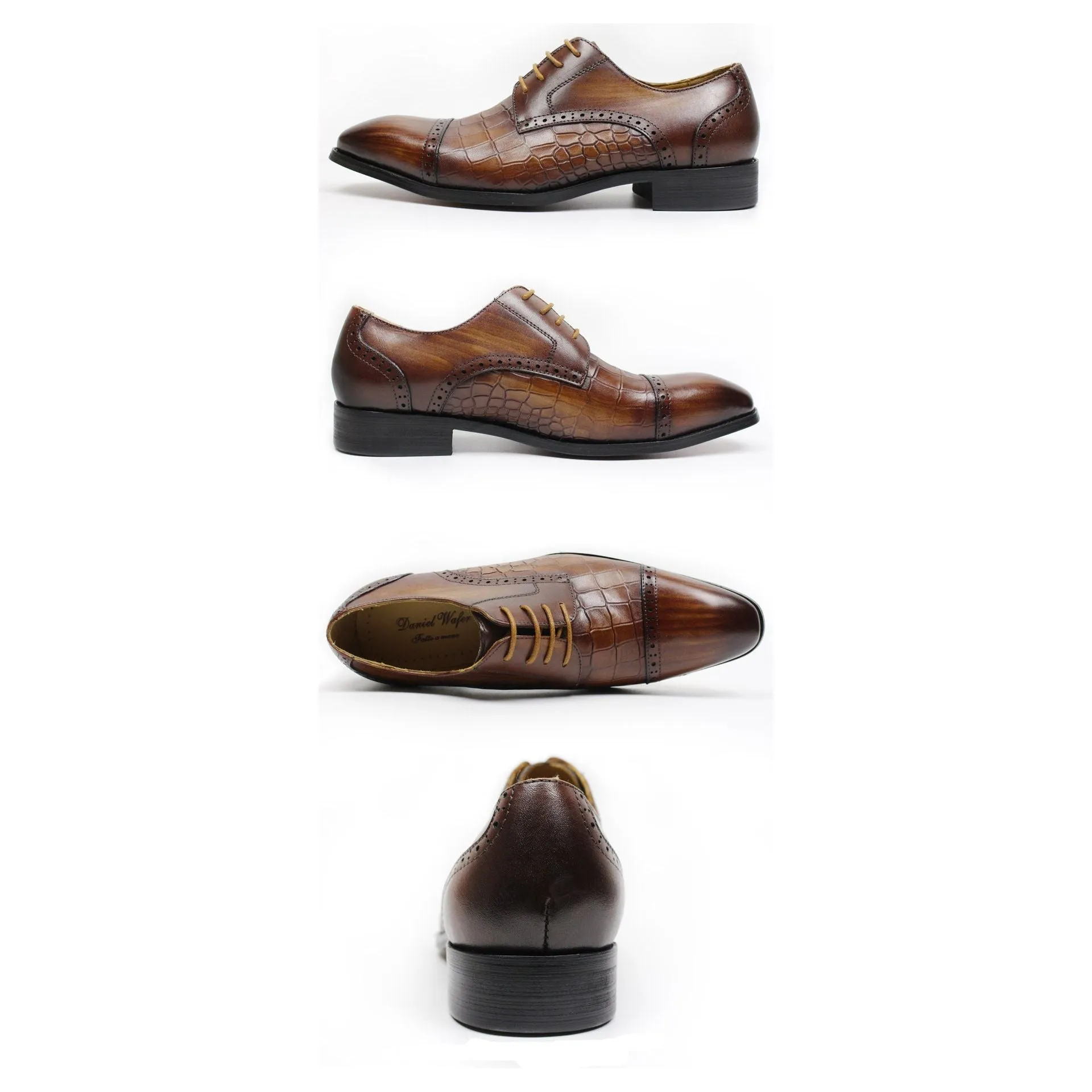 LuxePoint Genuine Cow Leather Oxford Shoes