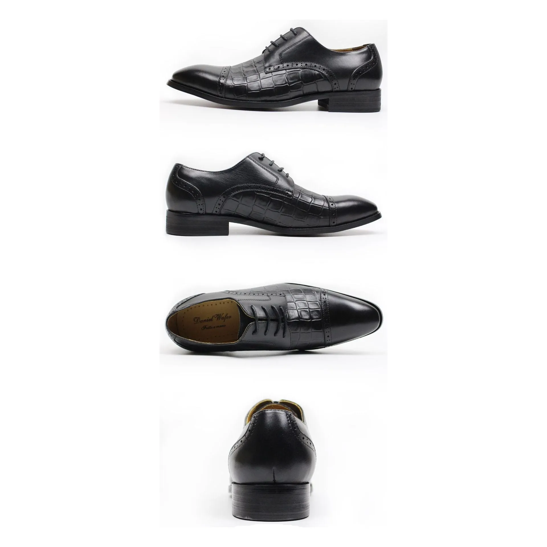 LuxePoint Genuine Cow Leather Oxford Shoes