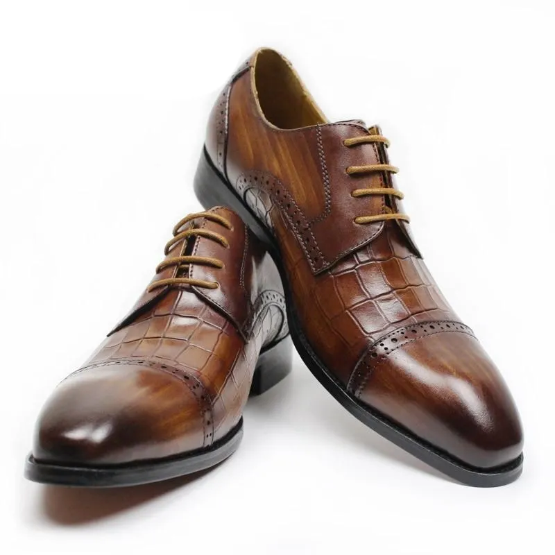 LuxePoint Genuine Cow Leather Oxford Shoes