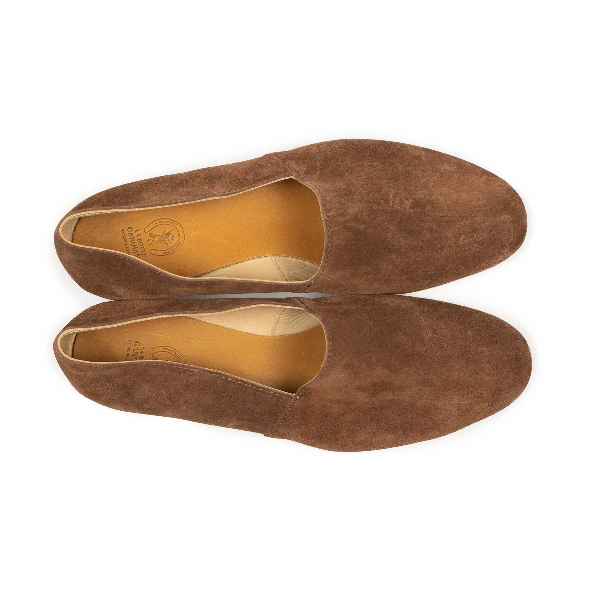 Maury slippers in rust calf suede