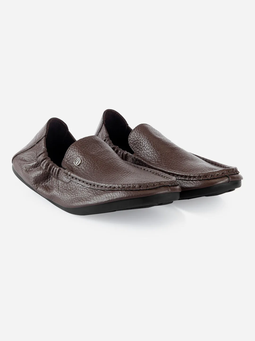 Men's Brown Elastic Collered Snug Fit Slip On (ID3057)