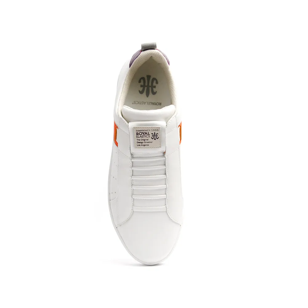 Men's Icon Manhood White Purple Orange Leather Sneakers 02093-026