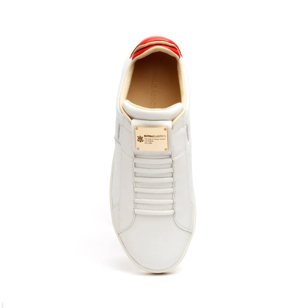 Men's Icon SBI White Red Leather Sneakers 02583-081