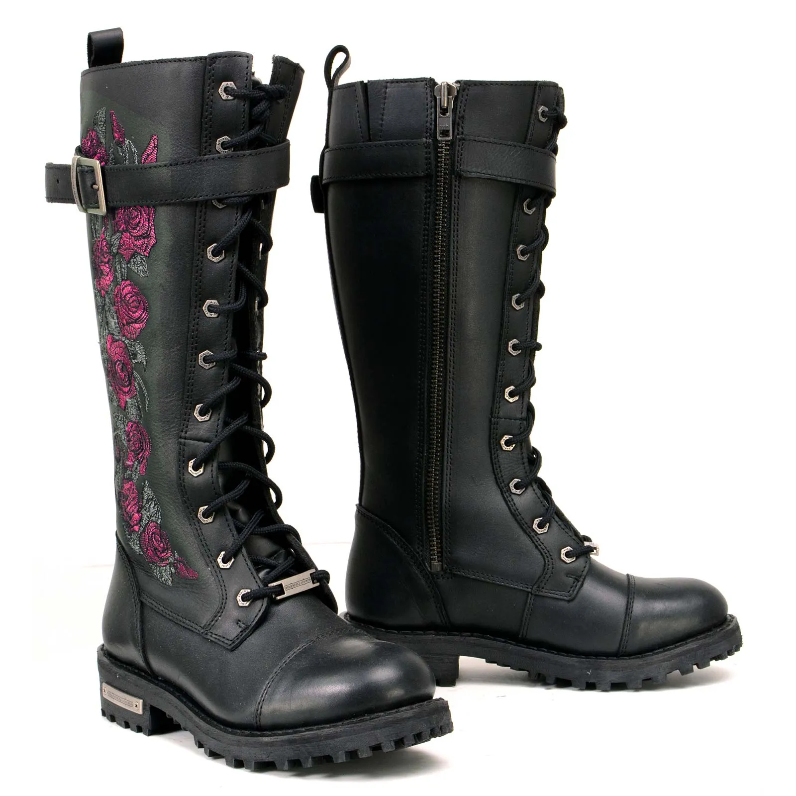 Milwaukee Leather MBL9356 Women's Black 14” Tall Motorcycle Boots