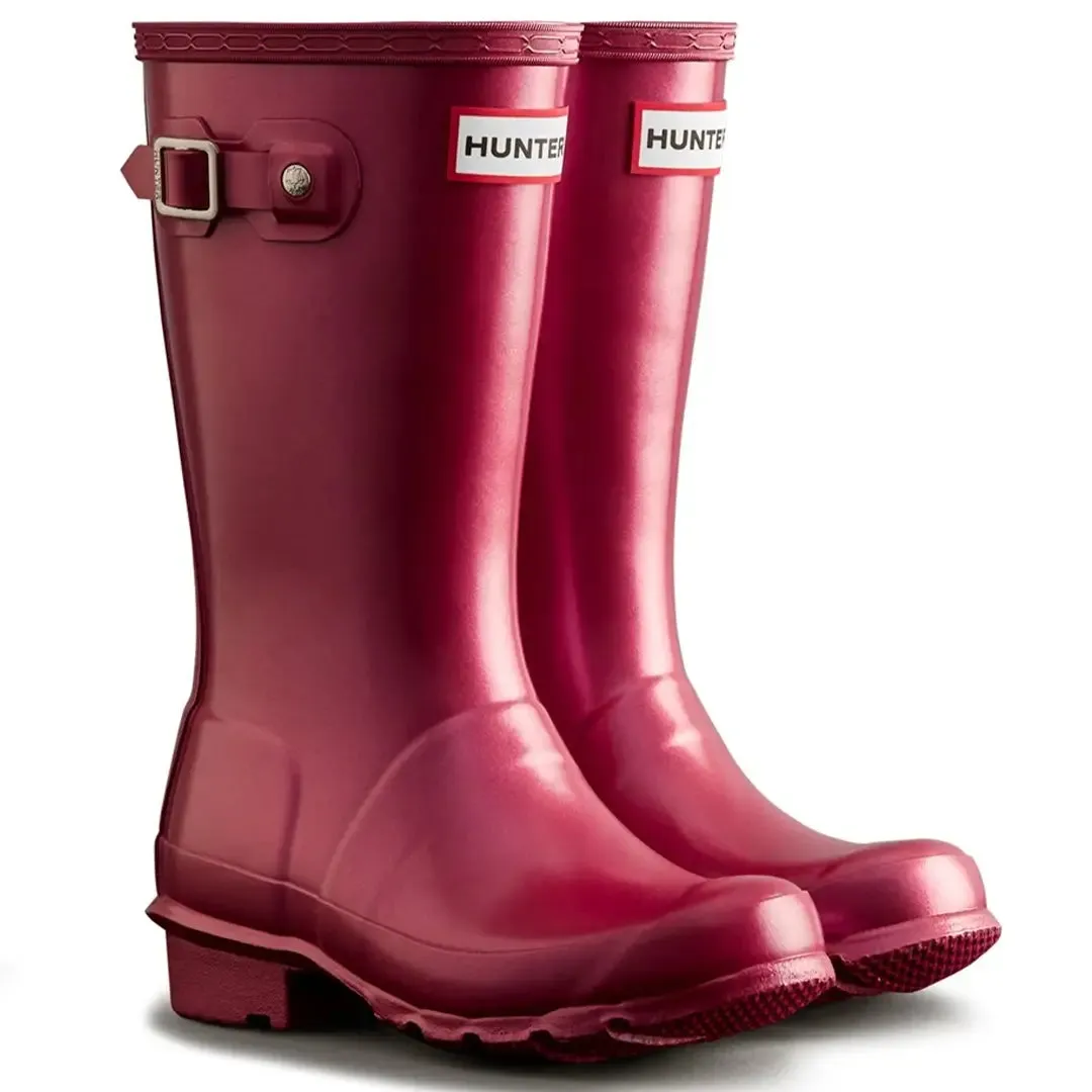 Original Pearlised Children's Wellington Boots - Hayes Burgundy by Hunter