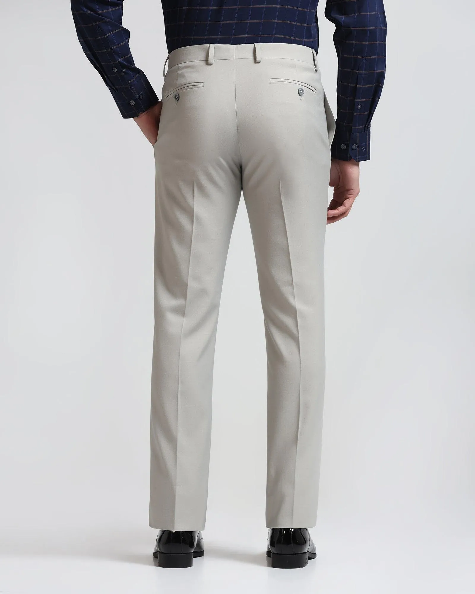 Slim Comfort B-95 Formal Grey Solid Trouser - Himalayan