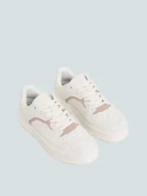 SOLEPLAY White & Beige Chunky Sneakers