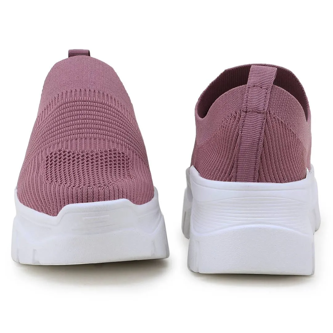 Stylish Pink Mesh Sports Shoes