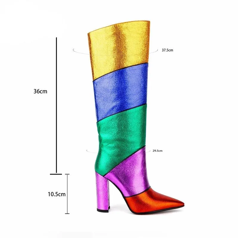 TEEK - Metallic Rainbow Stripe Boots