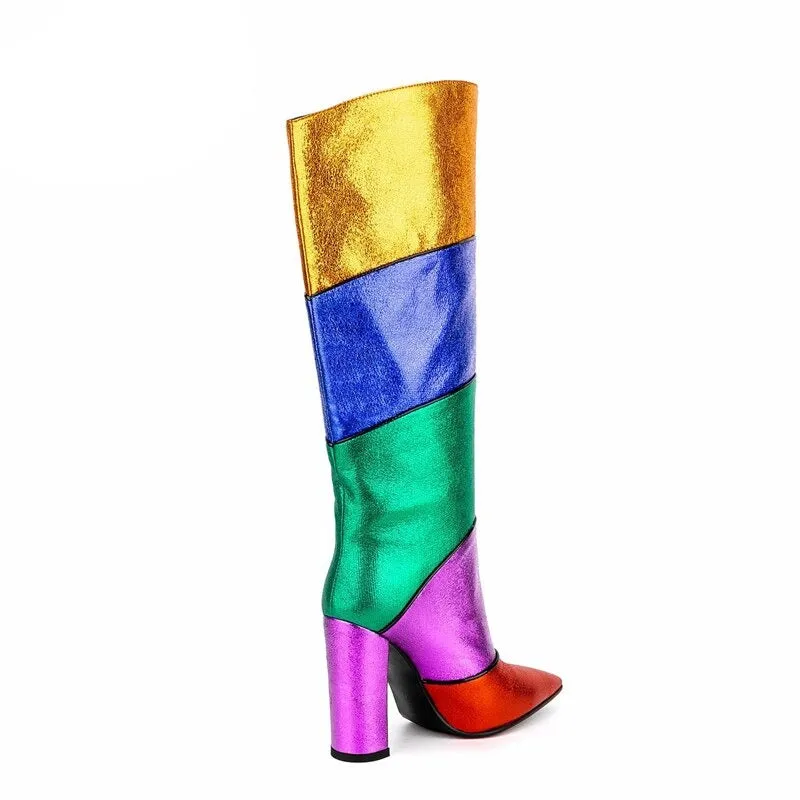 TEEK - Metallic Rainbow Stripe Boots