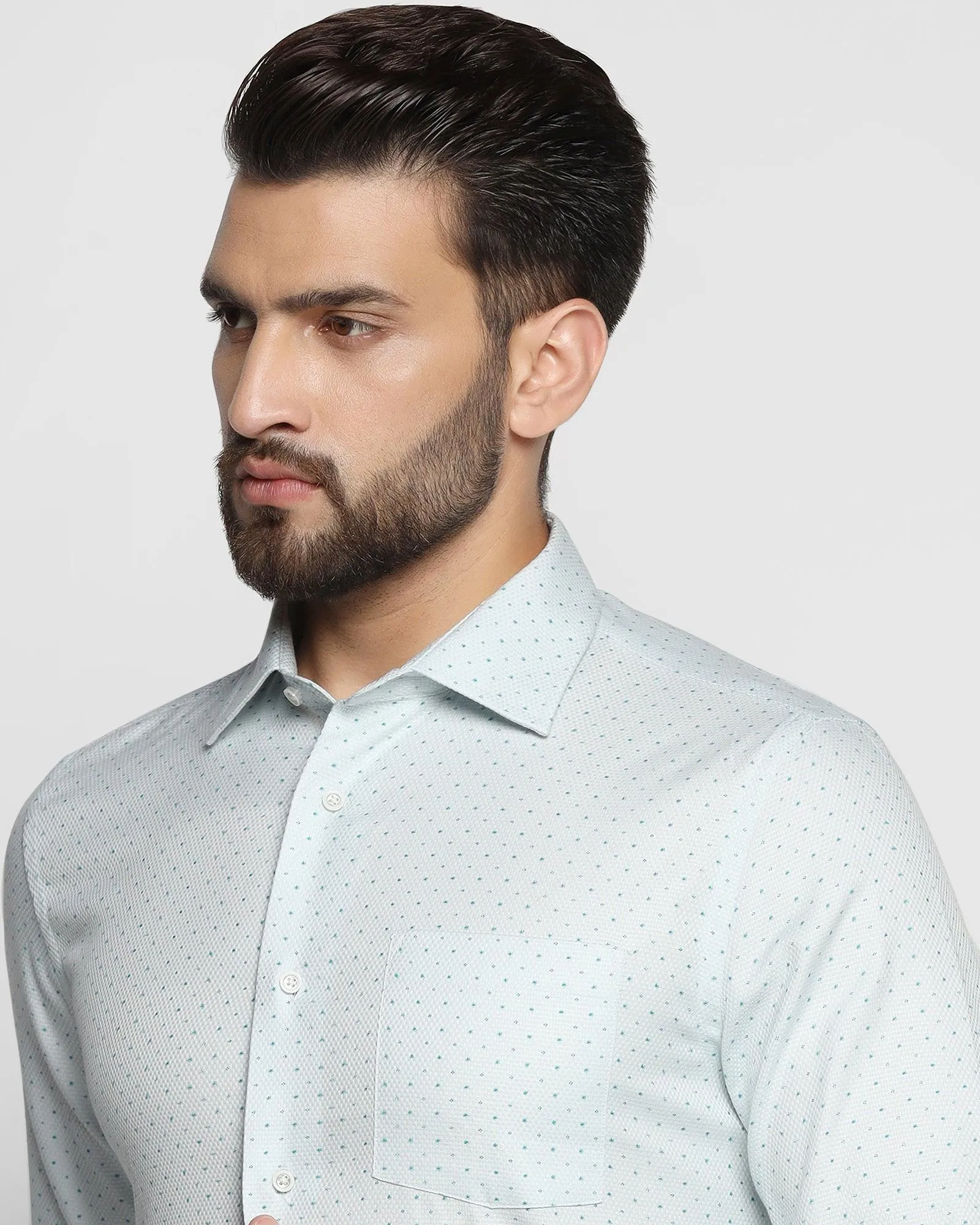 Temp Tech Formal Blue Textured Shirt - Larry