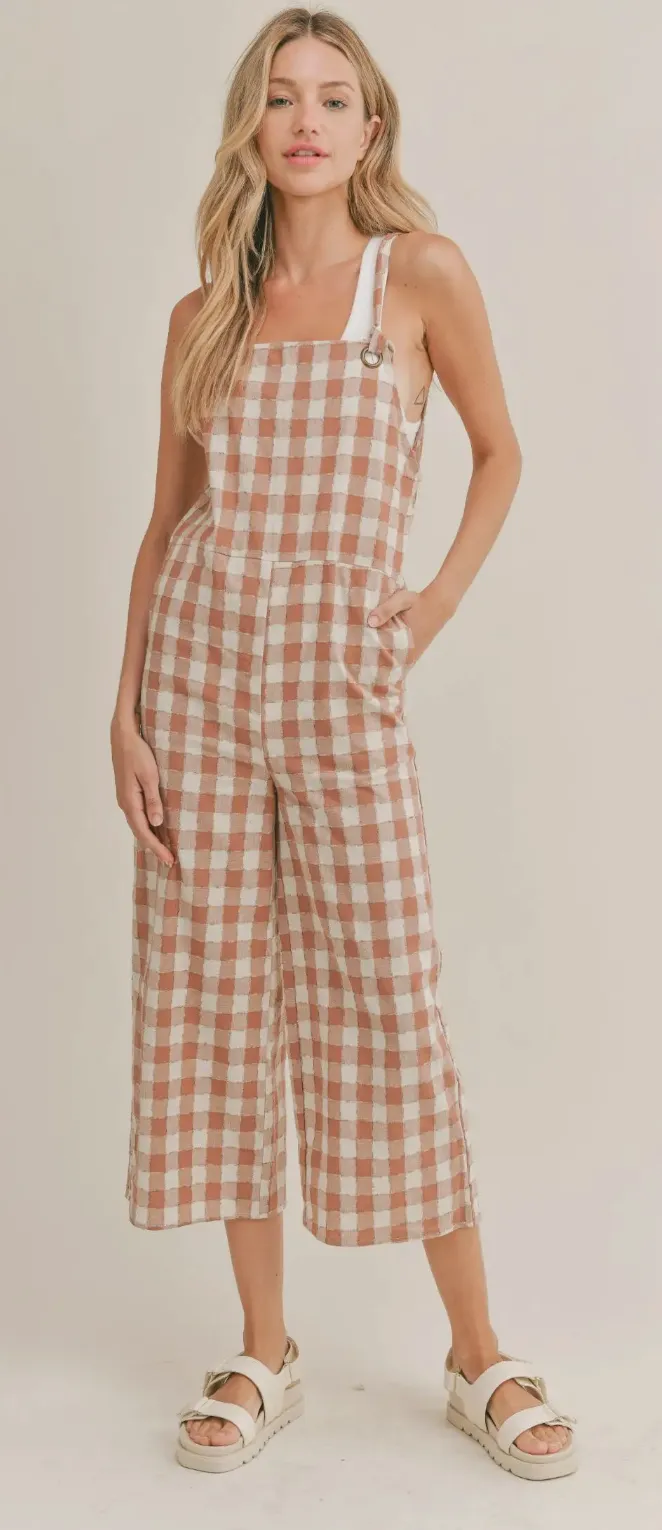 The Texas Checkered Overall - Mauve