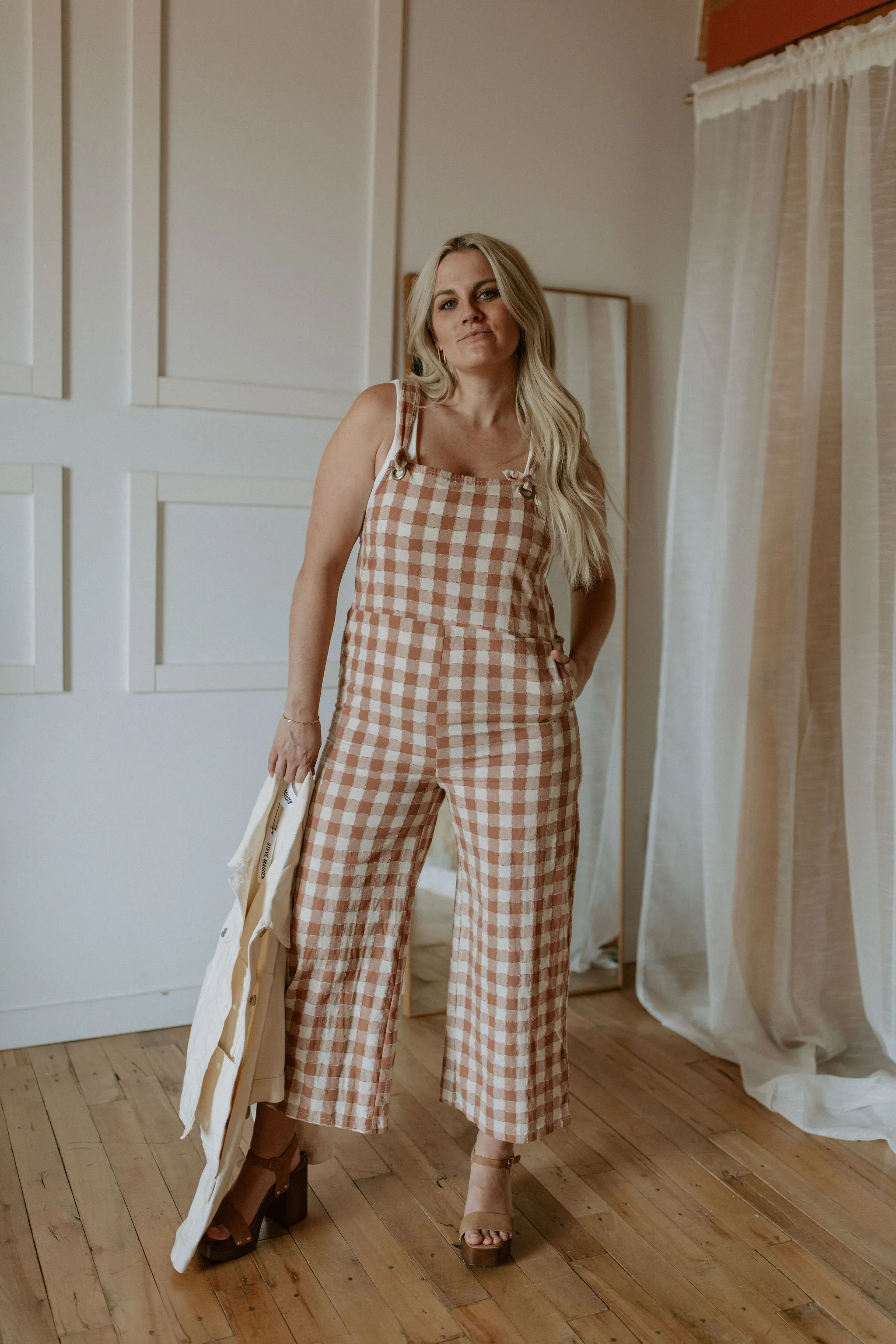 The Texas Checkered Overall - Mauve