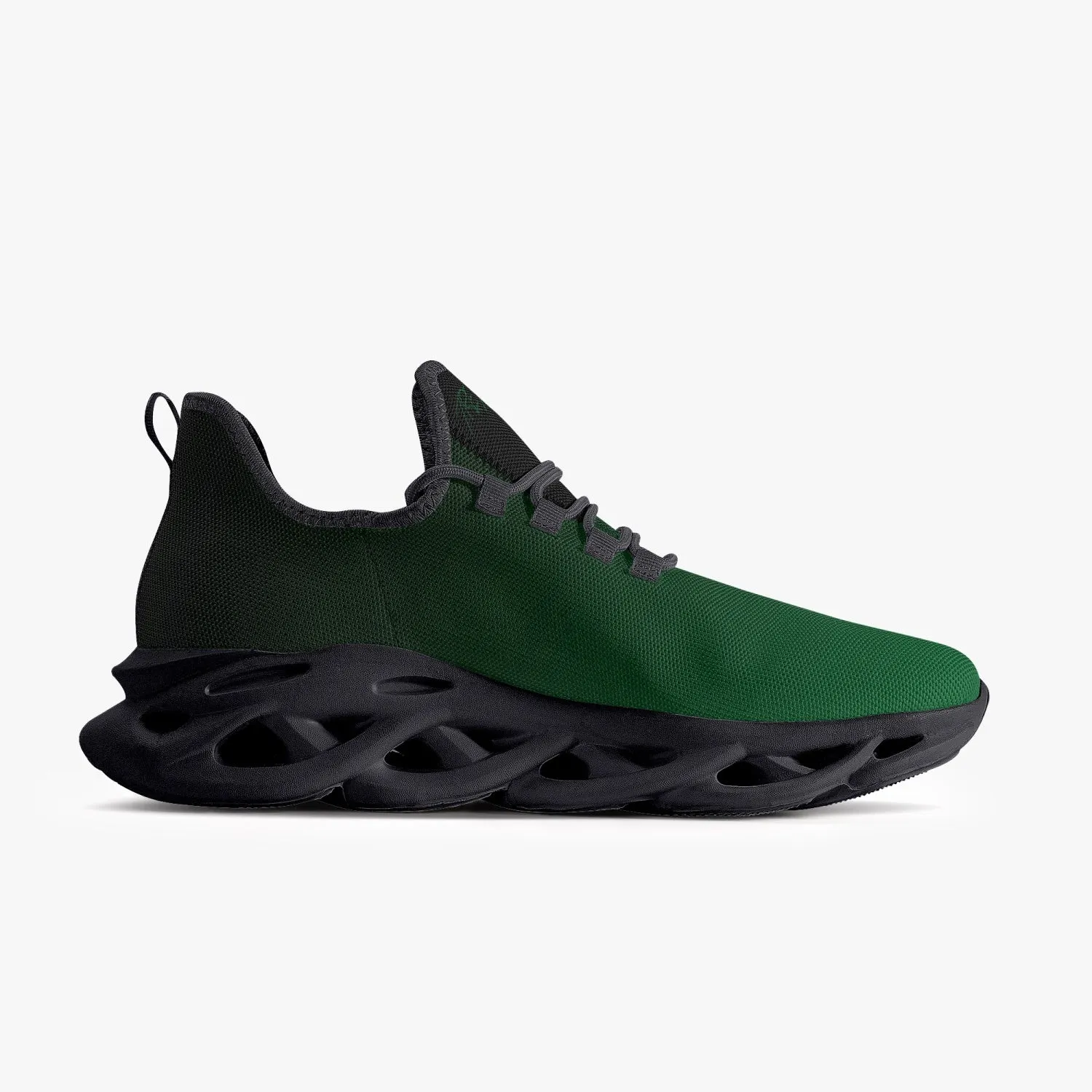 TREADZ Black and Green Fade Sneakers