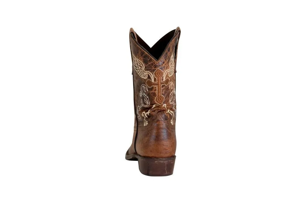 TuffRider Children Sequoia Cross & Wing Embroidered Square Toe Western Boots