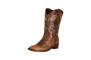 TuffRider Children Sequoia Cross & Wing Embroidered Square Toe Western Boots