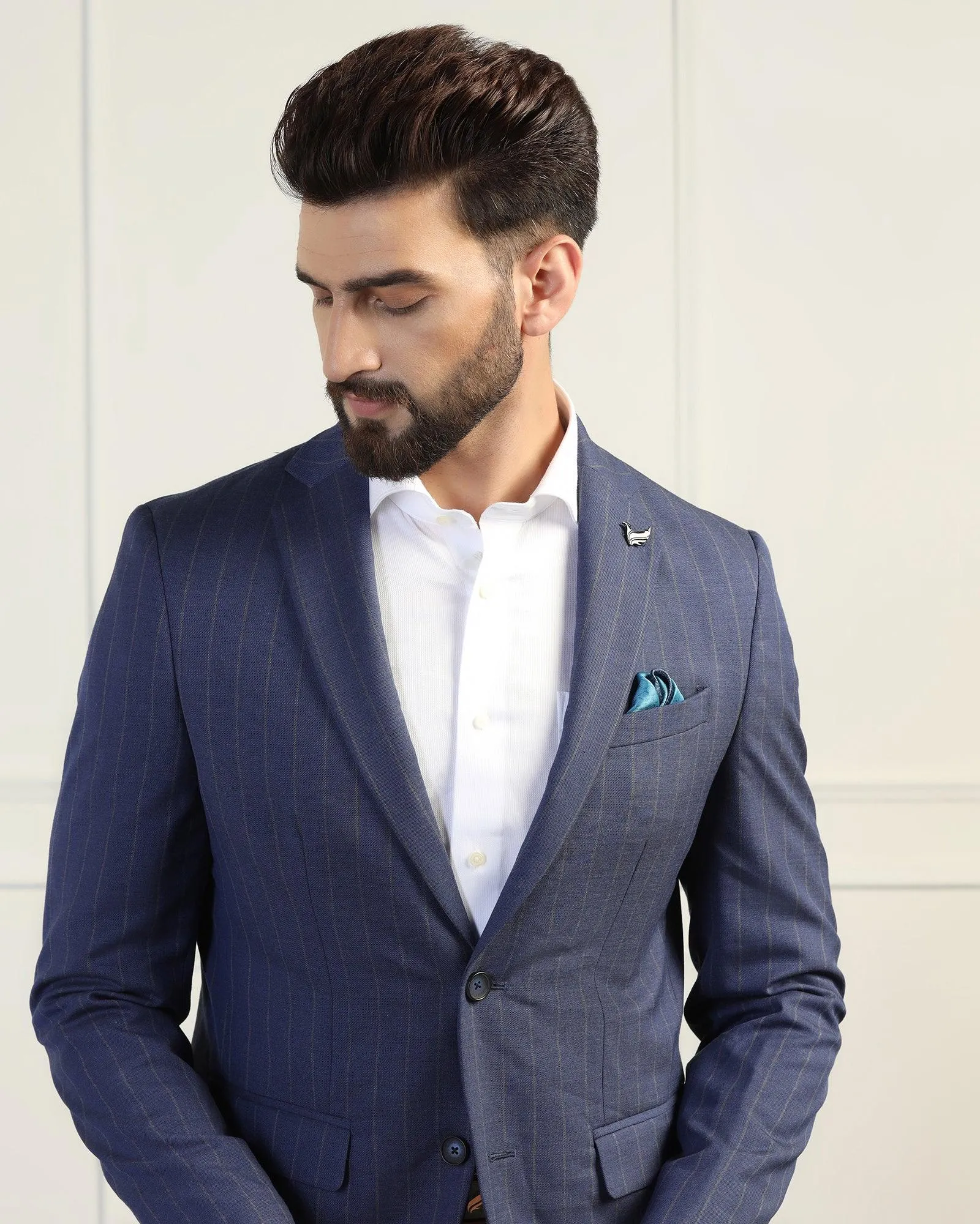 Two Piece Navy Stripe Formal Suit - Bertie